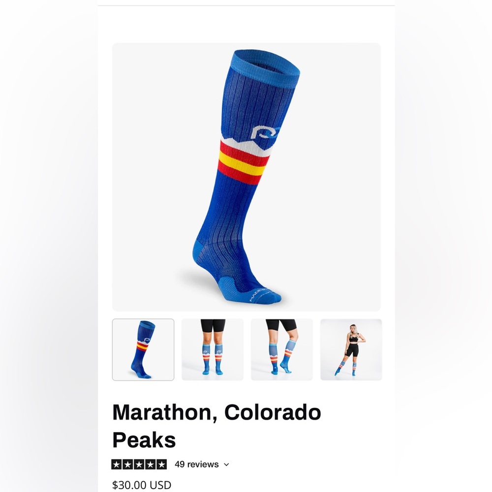 Pro compression socks, 1 pair colorado S/M running, ski season, stocking stuffer